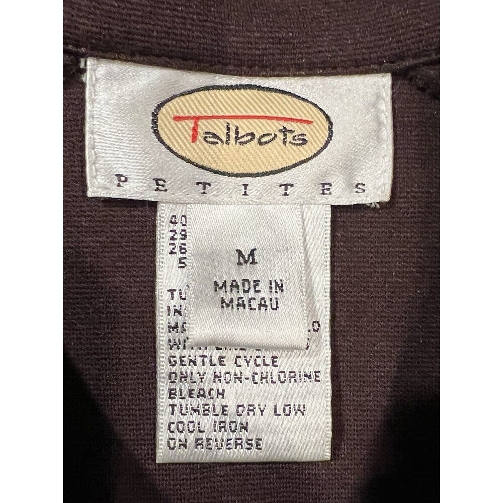 Talbots Pant Suit Brown Button Front Long Sleeve Jacket And Pants Size Medium - Picture 9 of 10